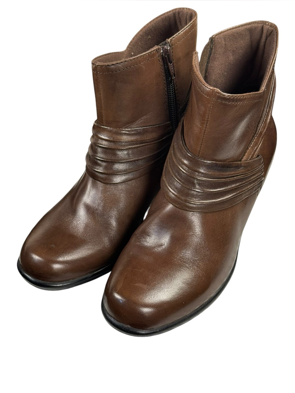 Clark’s Women’s Wish Mood Brown Leather Amkle Bootie Size 7 - Picture 2 of 12